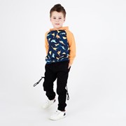 Брюки-джоггеры для мальчика, цвет чёрный, рост 110 см фото