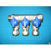 МП Коллектор RVC 3/4 гш с кранами 3 выхода цанги на 16 (в комплекте с запас фото