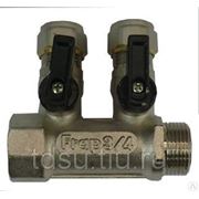 МП Коллектор RVC 3/4 гш с кранами 2 выхода цанги на 16 (в комплекте с запас фото