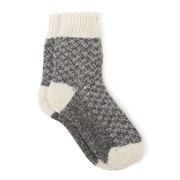Носки для мальчика шерстяные Фактурная вязка цвет т-серый, размер 16 фотография