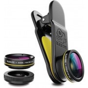 Комплект универсальных линз для смартфонов Black Eye G4 Kit 3 in 1, Fish eye, Wide, Macro (G4CB002) фото