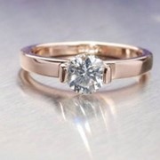 Классическое кольцо Diamond с позолотой и цирконием фото