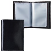 Визитница карманная BEFLER “Classic“ на 40 визиток, натуральная кожа, черная, V.32.-1 фотография