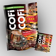 Кофе со сливками. COFICOFI Tiger. Растворимый кофе 3 в 1. фотография