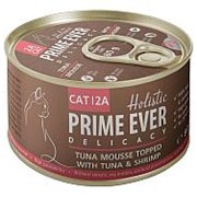 Prime Ever 80г конс. 2A Delicacy Влажный корм для взрослых кошек Мусс тунец с креветками фото