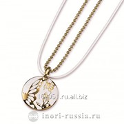 Ожерелье стальное с белой эмалью, золото 14 К Артикул PPN341