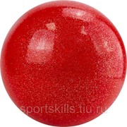 Мяч для художественной гимнастики однотонный, арт.AGP-15-02, диам. 15 см, ПВХ, красный с блестками фотография