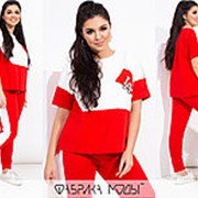 Спортивный костюм женский с короткими рукавами (2 цвета) PY/-1017 - Красный фото
