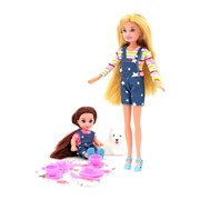Кукла Funky Toys Мила с куклой Вики с собачкой + набор для пикника 23см,12см фото