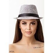 Шляпа 18720 серый лента фото