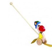 Игрушка-каталка, каталка деревянная Пеликан, Bino, детская игрушка