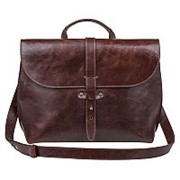 Темно-коричневый кожаный мужской портфель из натуральной кожи