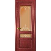 Дверь Валентия-2 Красное дерево остекление Бронза, Франческа