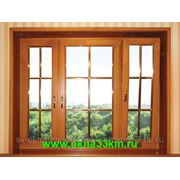 Экологичные деревянные окна из натурального дерева фото