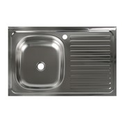 Мойка кухонная 'Владикс', накладная, без сифона, 80х50 см, левая, нержавеющая сталь 0.4 мм фотография