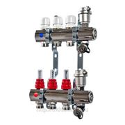 Коллекторный блок с расходомерами 1“ на 3 контура фото
