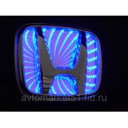 Эмблема светодиодная 3D HONDA 9,8х8см. Blue фото