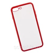 Защитная крышка «LP» для iPhone 7 Plus/8 Plus «Glass Case» с красной рамкой (прозр. стекло/коробка) фотография