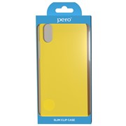 Клип-кейс PERO софт-тач для Apple iPhone XR жёлтый фото