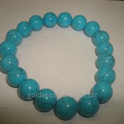 Браслет из бирюзы 10 мм. фото