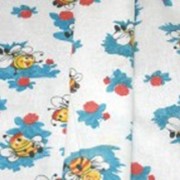 Ткань постельная Фланель 202 гр/м2 90 см Набивная Пчелки синий-белый 171-3/S501 ABB фото