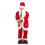 Дед Мороз “В шубке с оленями, с саксофоном“ двигается, музыка, 180 см фотография
