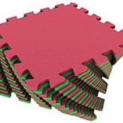Мягкий пол универсальный 25х25см, красно-зеленый , 1кв.м (Экополимеры) фото