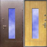 Стальная дверь со стеклопакетом порошковая окраска + ламинат