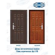 Дверь внутренняя-уличная металлическая правая Форпост 17ВК коричневая 70мм проем-860х2050мм