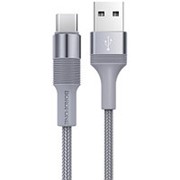 Кабель USB*2.0 Cm-Am Borofone BX21 Metal Grey, серебристый металлик - 1 метр