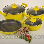Набор посуды Hilton 2460 FP желтый 7 предметов антипригарное покрытие Spider желтый