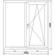 Двустворчатое окно с поворотно-откидной створкой 1300*1400 Rehau, двухкамерное
