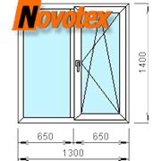 Пластиковое окно двустворчатое трехкамерное Новотекс 5900 руб.
