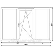 Трехстворчатое окно с поворотно-откидной створкой 2100*1400 Rehau, двухкамерное