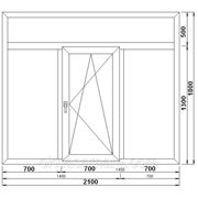 Трехстворчатое окно с фрамугой и поворотно-откидной створкой 2100*1800 Rehau, двухкамерное