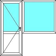 Окно ПВХ 1300 х 1400 мм с балконной дверью 700 х 2100 мм