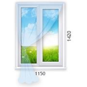 Двухстворчатое пластиковое окно 1150*1420 мм для домов 137 серии