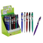 Фонарик-ручка с лазером карманный, 2 диода, цвета МИКС (комплект из 24 шт.) фотография