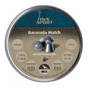 Пули пневматические H&N Baracuda Match 5,5 мм 1,38 грамма headsize 5,51 мм (200 шт.) фото