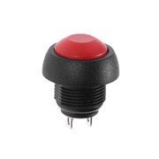 Выключатель-кнопка, 250 В, 1 А, ON-OFF, 2с, d12 мм, без фиксации, красная, наб 10 ш. фото