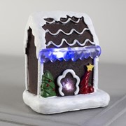 Фигура керамическая световая 'Пряничный домик' 10.5 см, 3 LED, ААА*3 (не в компл), МУЛЬТИ фото