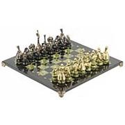 Шахматы “Русский стиль“ бронза змеевик 40х40 см фотография
