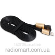 Зарядный кабель Golf USB cable Lightning metal flat black