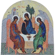 Мозаичная икона Святая Троица фото