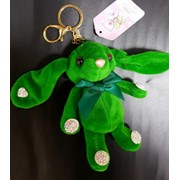 Брелок мягкая игрушка зайка зеленый фотография