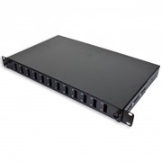Патч-панель 24 портов 12 SCDuplex, пустая, кабельные вводы для 6xPG13.5 и 6xPG16, 1U