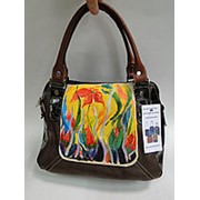 Женская кожаная сумка “Лилии“ фотография