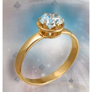Кольцо, золото Au 585° пробы со вставками из драгоценных камней фото