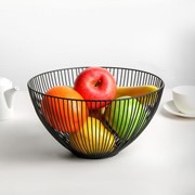 Ваза для фруктов Доляна 25×25×13,5 см, цвет чёрный фотография