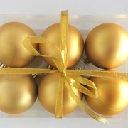 Набор елочных шаров “Золотой бархат“, 6 шт, 8 см, золотые матов., (MILAND) фотография